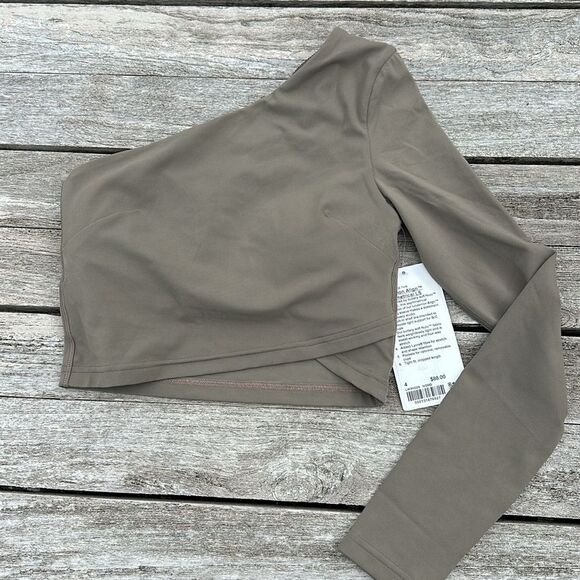 lululemon Align Asymmetrical Long sleeve top‎ Nomad NWT size 4 one shoulder - Picture 1 of 8